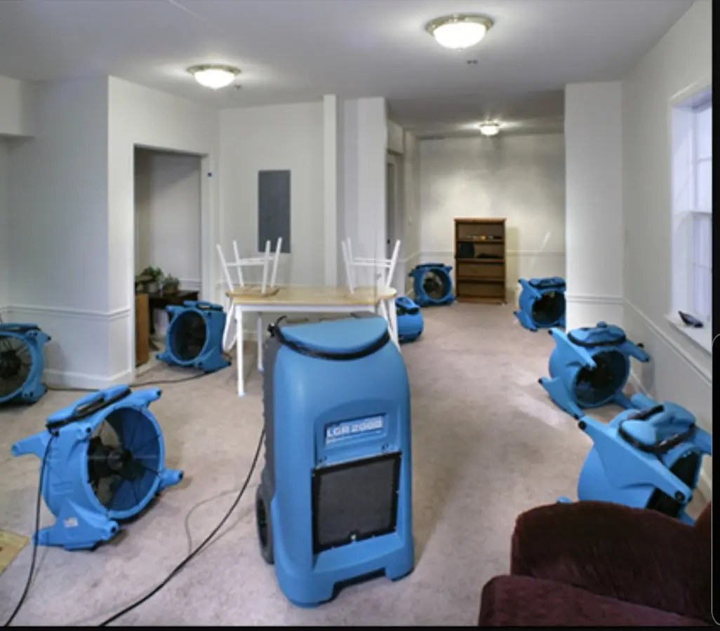 Air movers and dehumidifier setup for Water Extraction & Removal in Lindenhurst