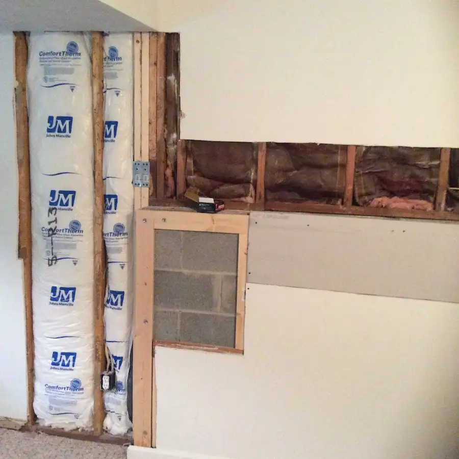 Wall insulation replacement during Contents Cleaning & Restoration in Lindenhurst